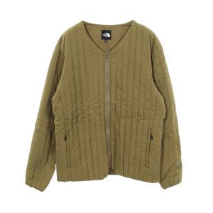 [Used] The North Face TRANSIT CARDIGAN Khaki Green Nylon Padded Jacket, Khaki Green, Size NY8, Women's, Used A