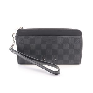 [Used] Louis Vuitton LOUIS VUITTON L-shaped zipper long wallet Zippy Dragonne Damier Graphite N60379 Leather Zippy Dragonne Men's Used A