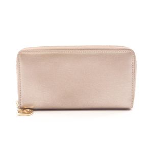 [Used] Gucci GUCCI Round Long Wallet Lovely 308005 Pink Gold Leather Lovely Round Long Wallet Women's Used B
