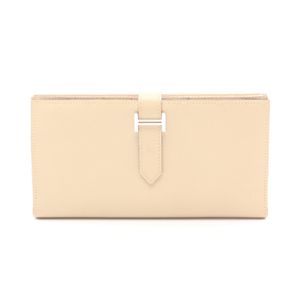 [Used] Hermes HERMES Bi-fold long wallet Bearn Soufflé Parchment Parchment Other Bearn Soufflé Parchment Ladies Used B