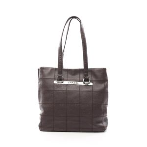 [Used] Chanel CHANEL Tote Bag Chocolate Bar Dark Braun Caviar Skin (Grained Calf) Chocolate Bar Shoulder Tote Women's Used A