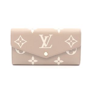[二手] 路易威登LOUIS VUITTON雙折長皮夾 Portefeuille Sarah Monogram Empreinte Tourterelle Cream M81049 Tourterelle/Cream
