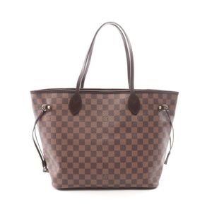 【二手】LOUIS VUITTONNeverfull MM 手提包，Damier Ebene 帆布，N51105，PVC 塗層帆布，皮革，女士，二手 B