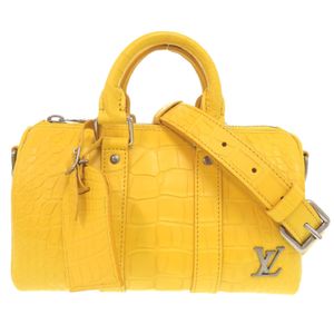 全新未使用 Louis Vuitton Keepall Bandoulière 25 迷你波士頓包 N84549 IC 鱷魚皮黃色兩用手提包/單肩包 LV 0411 [二手] LOUIS VUITTON