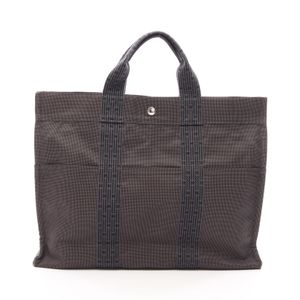 [Used] Hermes HERMES Tote Bag Herline MM Gray Canvas Herline Tote MM Gray Unisex Used A
