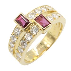 [Pre-owned] Van Cleef & Arpels Ring - Ruby and Diamond Ring, K18 (Yellow Gold), Diamond and Ruby Ring for Women