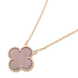 [Pre-owned] Van Cleef & Arpels Vintage Alhambra Necklace, Gray Mother-of-Pearl, VCARP4KK00, Neck Circumference 37.5cm/42cm, K18PG (Pink Gold)