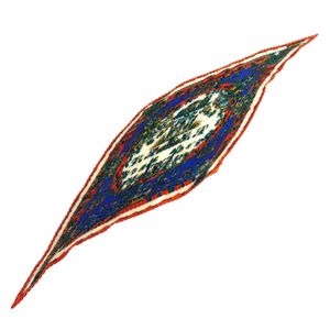 [5 Points] Excellent Condition ★ HERMES Pleated Scarf "Astronomy and Suns" 100% Silk ROUGE VIF/BLANC Diamond Shape Scarf for Women with Box