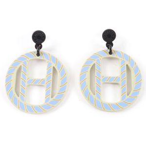 [5 Points] Excellent Condition ☆ HERMES H Equipe Nautic equipe, Buffalo Horn Lacquer, Lumière Blue, Women's Accessory