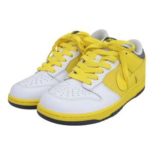 [5 Points] Unused ▲ NIKE 2008 Model 317813-171 WMNS NIKE DUNK LOW Leather Low-Cut Sneakers Trail Yellow 28cm Men's with Box