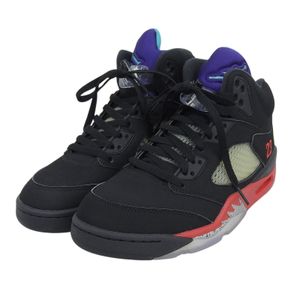 [5 Points] Unused ▲NIKE CZ1786-001 AIR JORDAN 5 RETRO TOP 3 Lace-up Leather Sneakers Black Multi 26cm Men's
