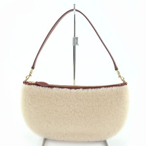 [5 Points] Excellent Condition ☆ Loro Piana Leather 2-Way Mini Bag Pouch Shoulder Bag Ivory Braun Made in Italy Women's