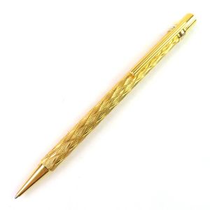 【ポイント5倍】美品△Cartier カルティエ マスト ドゥ カルティエ トリニティ ウェーブ柄 ツイスト式 ボールペン 希少 ゴールド メンズ 筆記確認済み