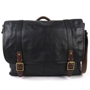 【5積分】成色極佳 △ COACH 70386 HARRISON 皮革中號斜挎包 黑色/ブラウン附防塵袋 男士