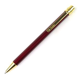 【ポイント5倍】極美品△Cartier カルティエ サントス ドゥ カルティエ ツイスト式 ボールペン ボルドー ゴールド ケース付き フランス製 メンズ 筆記確認済み