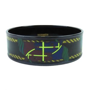[5 Points] Excellent Condition △HERMES Hermes Email GM Click HH/Bandana Bangle Bracelet Black Color with Dust Bag Made in France Women's