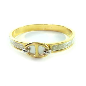 [5 Points] Unused ★ HERMES Mini Clic Chaine d'Ancre/Grand Apparat Bangle, 2024 Model, White Gold, with Box and Dust Bag, Made in France, Women's
