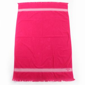 [5 Points] Unused ☆ HERMES Hermes Beach Towel Yachting PM 100% Cotton Logo & Fringe Large Towel Pink Women's