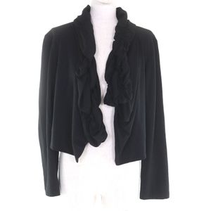 【포인트 5배】미품◇tricot COMME des GARCONS 아카이브 변형 프릴 니트 재킷 카디건 블랙 S사이즈 상당 일본제 정품 여성용