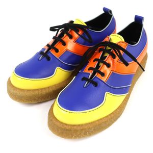 【5積分】全新未使用 △ COMME des GARCONS HOMME PLUS PA-K102 橡膠底撞色皮革運動鞋 藍橙黃 24碼 帶鞋盒 日本製造 男款