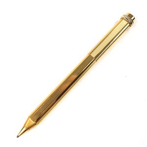【ポイント5倍】良品△Cartier カルティエ ヴィンテージ トリニティ ストライプ オーバル キャップ式 ボールペン ゴールド フランス製 メンズ オススメ◎