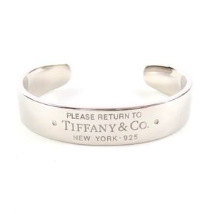[5 Points] Excellent Condition ◇ TIFFANY&Co. Tiffany Return to Tiffany AG925 Diamond RTT Narrow Cuff Bangle Silver Size S Weight 33.6g Women's