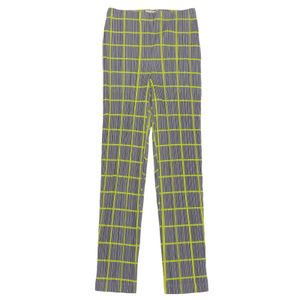 【포인트 5배】극미품▲PLEATS PLEASE ISSEY MIYAKE PP61-JF414 격자무늬 팬츠(기타) 그레이 옐로우 3 일본제 정품 여성용