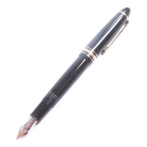 【ポイント5倍】良品□MONTBLANC モンブラン マイスターシュテュック 146 ペン先14K Mニブ キャップ式 万年筆 ブラック ゴールド ケース付き ドイツ製 メンズ