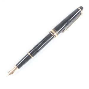 極美品□MONTBLANC モンブラン マイスターシュテュック クラシック ペン先14K Mニブ キャップ式 万年筆 ブラック ゴールド ケース付き ドイツ製 メンズ