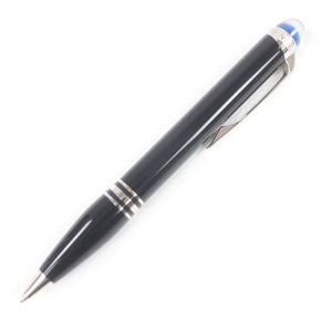 極美品□MONTBLANC モンブラン スターウォーカー プレシャスレジン 新型 ブルードーム ボールペン ブラック シルバー 箱・ケース付き ドイツ製 メンズ 筆記確認済み