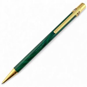 【ポイント5倍】良品▲Cartier カルティエ ヴィンテージ 89s マスト ドゥ カルティエ トリニティ ボールペン マラカイト ゴールド メンズ 筆記確認済み