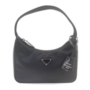 【ポイント5倍】未使用品★PRADA プラダ 1NE515 Re-Edition 2000 トライアングルロゴ クロシェット付 テスート ミニバッグ ハンドバッグ ブラック レディース