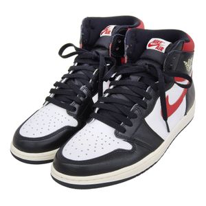 [5 Points] Unused ▲NIKE 555088-061 AIR JORDAN 1 RETRO HIGH OG Leather High-Top Sneakers White Black RED 28.5cm with Box Men's