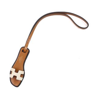 [5 Points] Unused △HERMES Oran Nano Charm Jaune Poussin/ NATURAL Sable Sandals Bag Charm with Box Women's