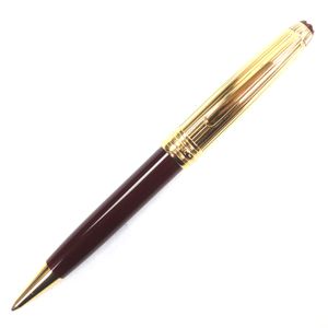 【ポイント5倍】美品▼MONTBLANC モンブラン マイスターシュテュック クラシック ソリテール ドゥエ バーメイル キャップ925 ホワイトスター ツイスト式 ボールペン ゴールド ボルドー ケース付き ドイツ製 総重量32.97g メンズ 筆記確認済み