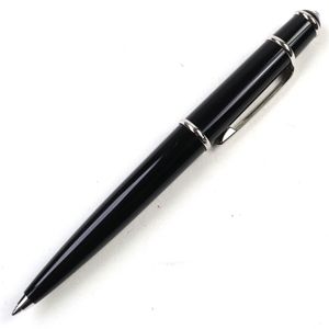 【ポイント5倍】美品○Cartier カルティエ ディアボロ ドゥ カルティエ ロゴ刻印 ブルージェムストーン付き ツイスト式 ボールペン ブラック シルバー ドイツ製 筆記確認済み