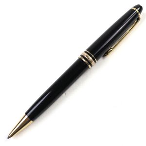 良品○MONTBLANC モンブラン マイスターシュテュック クラシック ロゴ刻印 ホワイトスター ツイスト式 ボールペン ブラック ゴールド ドイツ製