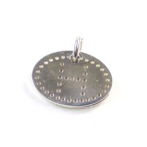 [5 Points] Excellent Condition ○ HERMES Eclipse Evelyne AG925 H Logo Motif Perforated Oval Pendant top Silver Weight 3.77g Women's