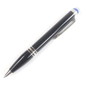 極美品□MONTBLANC モンブラン 132509 スターウォーカー プレシャスレジン ホワイトスター ツイスト式 ボールペン ブラック シルバー 箱・保存袋付き ドイツ製 メンズ 筆記確認済み