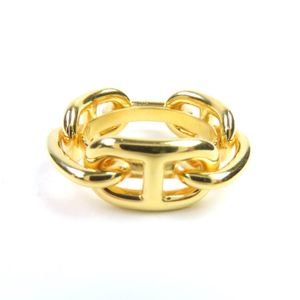 [5 Points] Excellent Condition ◇ HERMES Hermes Lugate Chaine d'Ancre GP Scarf Clip Scarf Ring Gold with Box Women's