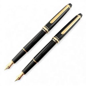【ポイント5倍】極美品▲MONTBLANC モンブラン マイスターシュテュック クラシック ペン先14K EF・Fニブ 2本セット 万年筆 ブラック ゴールド 箱・ケース付き ドイツ製 メンズ