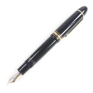 美品□MONTBLANC モンブラン マイスターシュテュック 149 ペン先18K Fニブ キャップ式 万年筆 ブラック ゴールド 西ドイツ製 メンズ