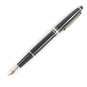 美品□MONTBLANC モンブラン マイスターシュテュック クラシック ペン先14K Mニブ キャップ式 万年筆 ブラック ゴールド ドイツ製 メンズ