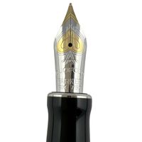 【ポイント5倍】極美品▲PARKER パーカー デュオフォールド クラシック ビッグレッドCT センテニアル ペン先18K Fニブ 万年筆 オレンジ シルバー フランス製 メンズ