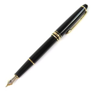 【ポイント5倍】良品△MONTBLANC モンブラン マイスターシュテュック クラシック ペン先14K Ｍニブ ホワイトスター 万年筆 ブラック ゴールド ドイツ製 メンズ