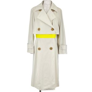 [5 Points] Excellent Condition ▲ NINA RICCI Logo Button Double-Breasted Trench Coat, Beige, Size 38, with Hanger, Authentic, Women's