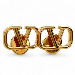[5 Points] Unused ▲ Valentino Garavani Garavani ZW2J0G76MET V Logo Signature Earrings (Pair) Gold, with Box and Dust Bag, Made in Italy, Women's