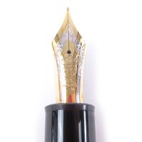 【ポイント5倍】美品□MONTBLANC モンブラン マイスターシュテュック 149 ペン先18K Mニブ キャップ式 万年筆 ブラック ゴールド ドイツ製 メンズ