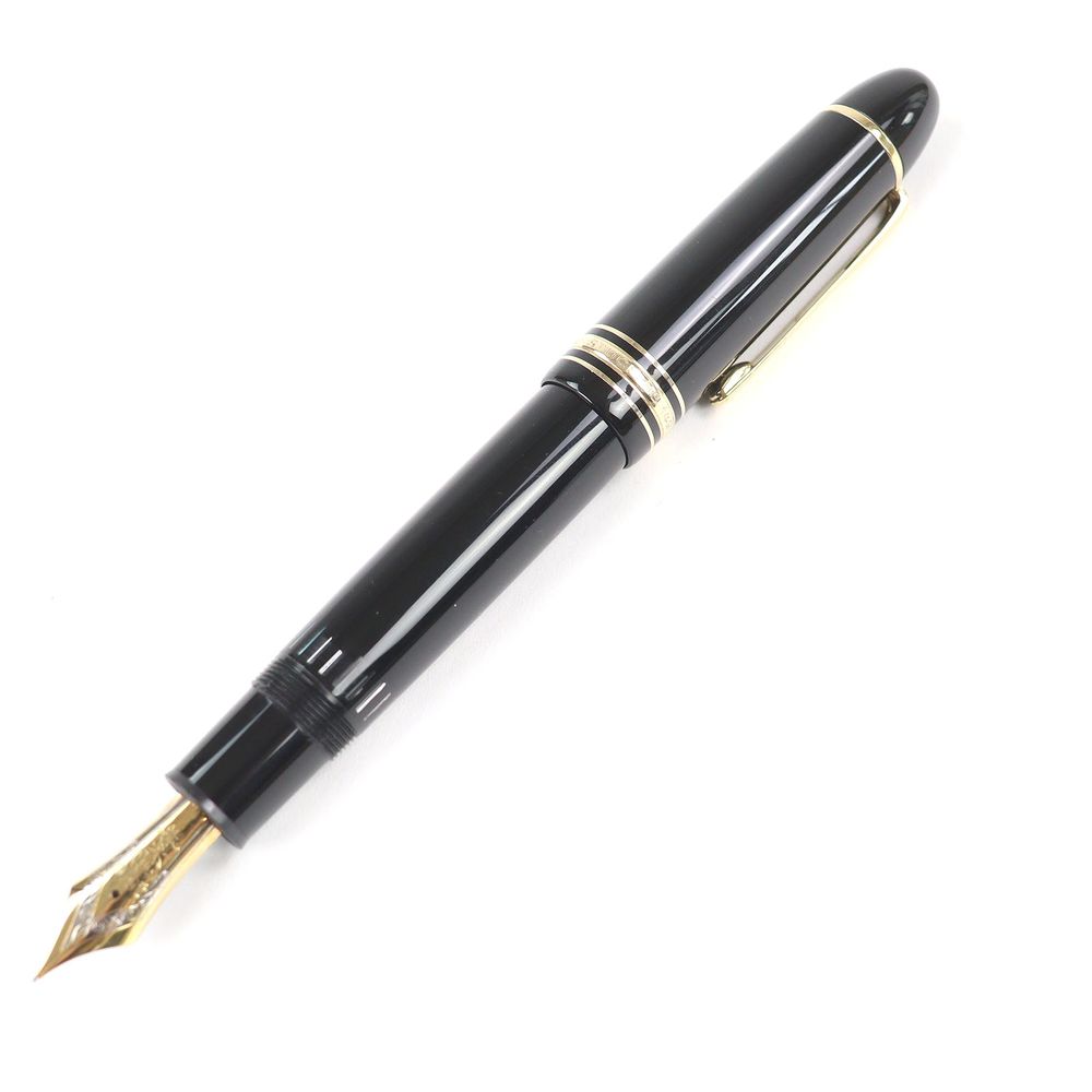 【ポイント5倍】美品□MONTBLANC モンブラン マイスターシュテュック 149 ペン先18K Mニブ キャップ式 万年筆 ブラック ゴールド ドイツ製 メンズ
