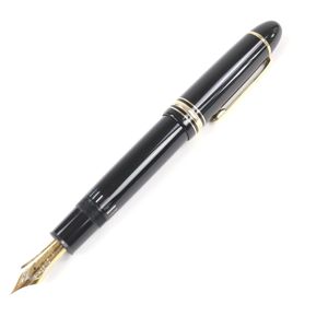 【ポイント5倍】美品□MONTBLANC モンブラン マイスターシュテュック 149 ペン先18K Mニブ キャップ式 万年筆 ブラック ゴールド ドイツ製 メンズ
